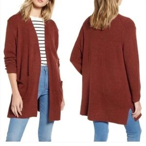 Madewell Kent Alpaca Blend Longline Plush Knit Sweater Rust Red Size XL